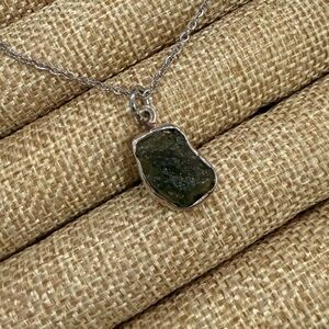 Raw Moldavite necklace